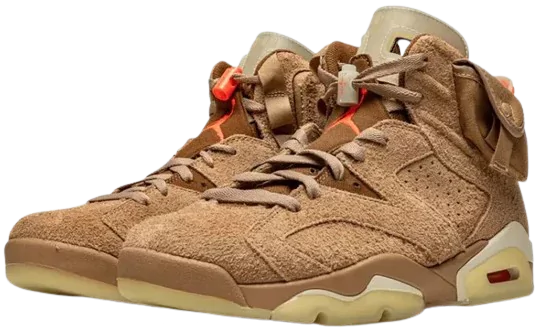 Side View of Jordan 6 Retro Travis Scott British Khaki